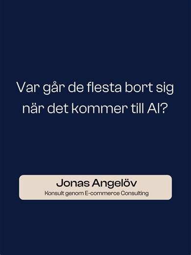 Var går de flesta bort sig när det kommer till AI Vår konsult Jonas Angelöv, senior E-commerce Specialist / CTO, delar med sig av sina tankar. E-commerce Consulting erbjuder interim- och konsultlösningar för er som vill ha tillgång till kvalificerade specialister och ledare med digital kompetens. Oavsett om det handlar om ett kortsiktigt projekt, föräldravikariat eller för att säkra verksamheten under en rekryteringsprocess, levererar vi snabbt rätt person med rätt erfarenhet. En flexibel, smi