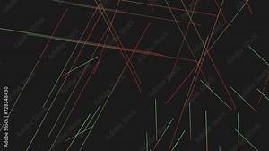 Colorful diagonal lines on a black background create an abstract pattern. The lines intersect and run parallel to each other, forming a visually interesting design Stock Video