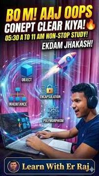 Day 6/100:5.5 Hours Non-Stop OOPs Mastery! ✅ #DSA #LearnWithErRaj #OOPs #GATE2027 #EngCod#Hustle