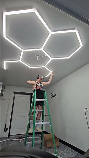 These LZHome LED hex lights absolutely transformed my garage - Easy install