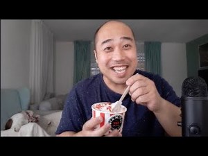 ASMR KFC Ultimate Ice Cream Strawberry Cheesecake + Paper Bowl Licking & Spoon Licking