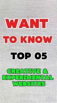 Top 5 Creative & Extraordinary Websites You Need to See 🤯