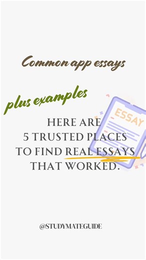 Your College Mentor On Demand on Instagram: "🎯 Want to see real essays that worked? 👀 Here are 5 trusted places to read examples from students who got into top colleges: 📚 College Essay Guy - examples + analysis. Published real student essays and annotated what made them successful. 📚 Shemmassian Consulting - essays + commentary 📚 Prepory - short, powerful essay stories. Focusing on how a specific memory or trait was used to tell a deeper story. 📚 Johns Hopkins - "Essays That Worked" (offi