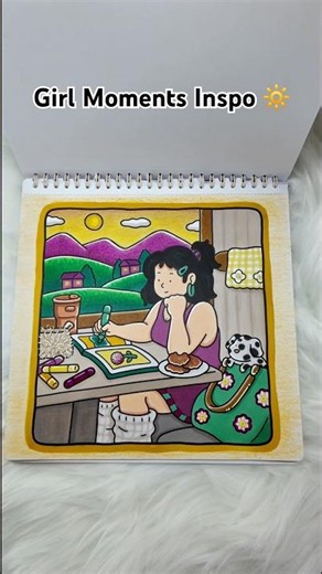 Finished Coloring Page | Girl Moments 2 by Coco Wyo ☀️💜 ‪@cocowyocoloring‬