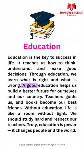 Education🎓 #education #improveenglishskills121 #improveenglishskills #STUDY #students #learning #virals #speakingpractice #learnenglishonline #viralvideo #trending #reelsfb #vocabulary #IELTS #fyp #reels #video #viralreels #facebookreels #improveenglishskills121 #foryou #viralpost #english #fypシ゚viral #foryoupage | Improve English Skills