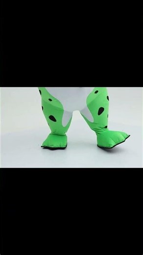 Adult Inflatable Frog Cosplay Suit, cute spotted frog mascot outfit with blue neck scarf