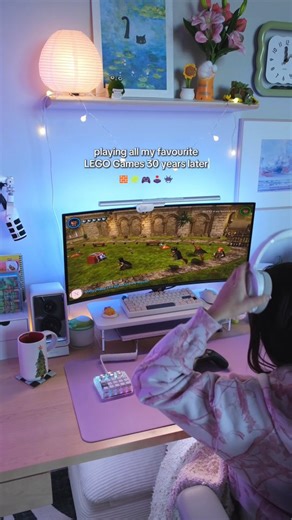 Christina 🎀 astronuggie on Instagram: "so many fond memories over the last 30 years with LEGO Games and I can’t wait for 30 more! 🎮🧱💭 tell me your favourite LEGO gaming memory using #LEGOGames30 !! #LEGO #gaming #LEGOGames #cozygaming [ad] @lego"