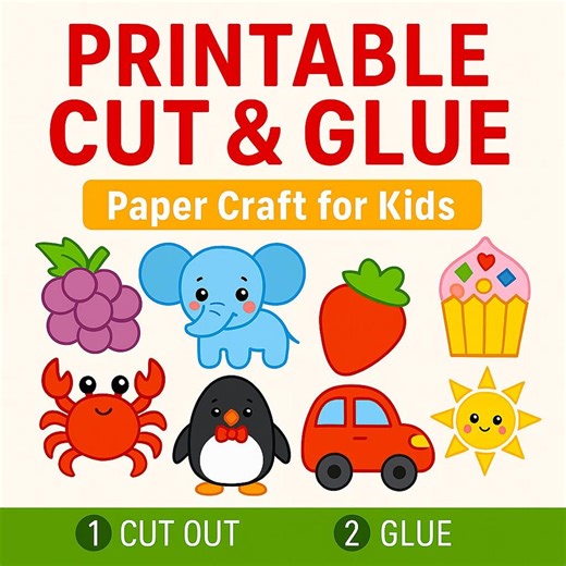 Printable Cut & Glue Activity Pack – 194 Pages of Fun Crafts for Kids | Digital Download | Paper Craft Templates for Preschool - Etsy Australia