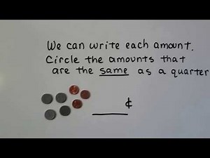 Grade 2 Math 4.3b, Money, Quarters