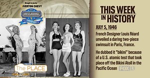 During this week in history a daring two-piece swimsuit was unveiled