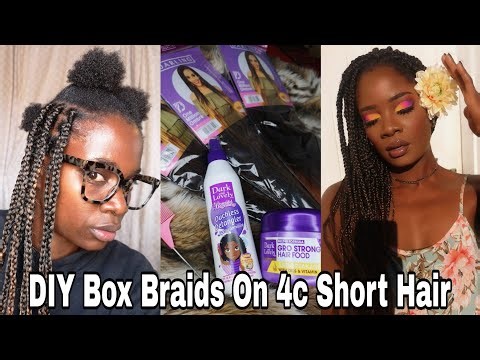 ✨ DIY Box Braids on Short 4C Natural Hair | Easy & Affordable Protective Style✨