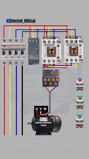 Forward Reverse Motor Wiring Diagram #fblifestyle #electricaltips #electrician #education #automation #Elected_Official #electricity #electricalwork #electrical #industrial | 𝐄𝐥𝐞𝐜𝐭𝐞𝐝 𝐎𝐟𝐟𝐢𝐜𝐢𝐚𝐥