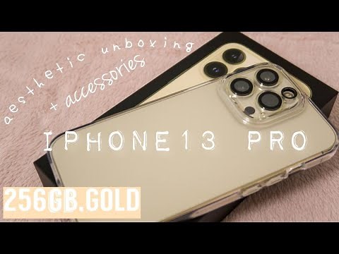 🍎 iPhone 13 Pro, 256gb Gold // unboxing + accessories (aesthetic)