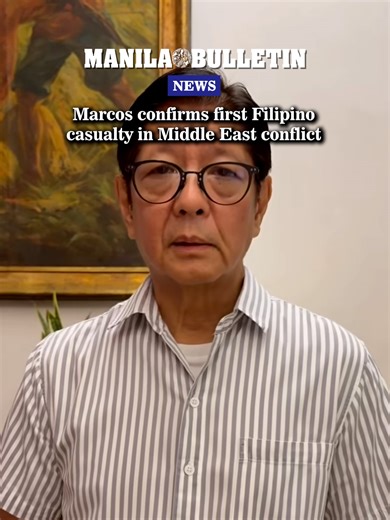 WATCH: President Marcos on Sunday night, March 1, confirmed the death of a Filipina in Israel amid the ongoing exchanges of attacks in the Middle East, marking the first reported Filipino casualty since the conflict escalated. (Video courtesy of Bongbong Marcos | FB) | MANILA BULLETIN