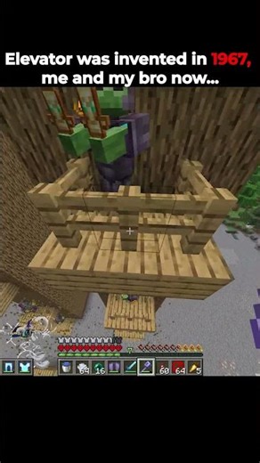 Elevator was invented in 1919, me and bro now #minecraft