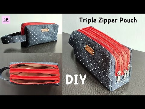 Triple Zipper Pouch Sewing Tutorial | DIY Triple Zipper Pouch