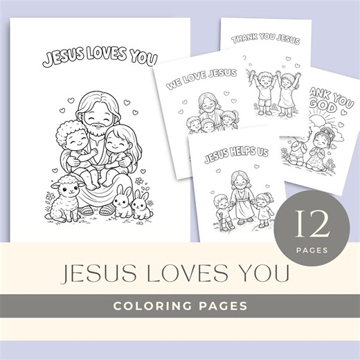 Jesus Loves You Coloring Pages for Kids, Christian Coloring Pages Printable, Bible Coloring Pages, Sunday School Activity - Etsy