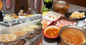S$19.90   individual hotpot buffet with soup bases like satay & century egg at Jurong East