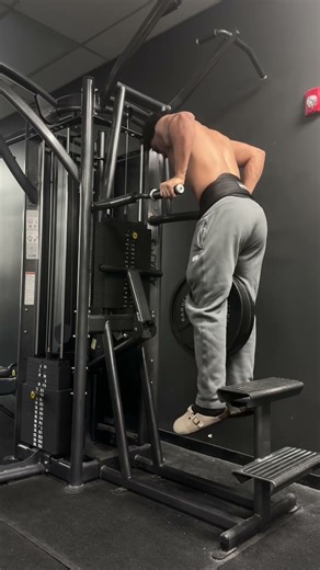 3 plate dip. #chest #gym #lifting