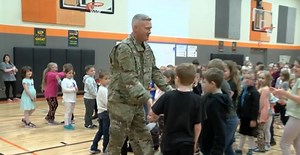 Fort Calhoun Elementary School faculty and students organized a surprise assembly in the gymnasium to reunite Iowa Air National Guard First Sgt. Drew Wagner with his "second family." "Coming back to a community and welcoming like this has been amazing." http://www.ketv.com/article/nebraska-elementary-school-principal-homecoming-six-month-deployment/39796680 | KETV NewsWatch 7