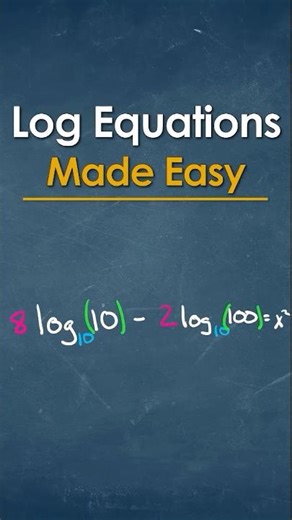 Quick Logarithm Trick | Simplify 8log(10) – 2log(100) = x²