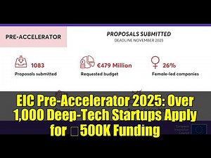 EIC Pre-Accelerator 2025: Over 1,000 Deep-Tech Startups Apply for €500K Funding