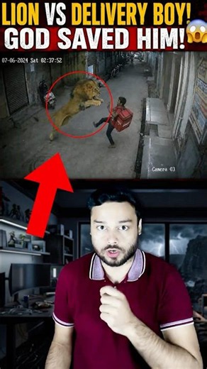 Lion VS Delivery Guy On Road! ALMOST EATEN By Lion-Leopard in Indore India #shorts
