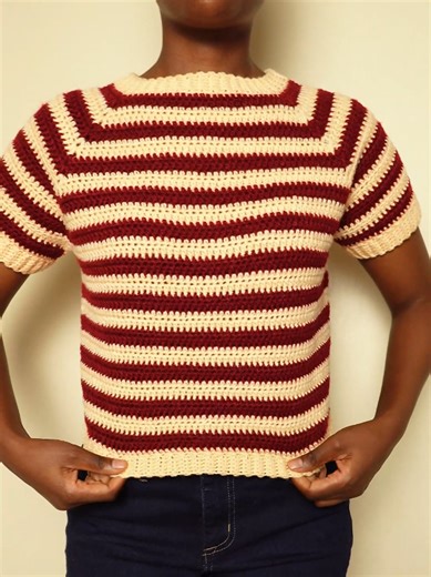 Easy Stripped T-Shirt Crochet Top Tutorial