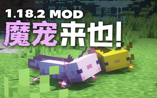 变身“魔宠召唤师”美西螈终于也能做宠物了！非常有趣实用的宠物驯养模组——驯养革新 Minecraft 1.18.2 MOD 那夕解说