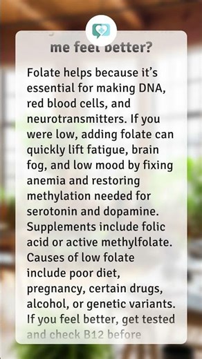 Why does folate make me feel better?
