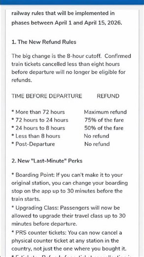 New rule by railway for refund on cancellation conform ticket .#railway #rules #railways