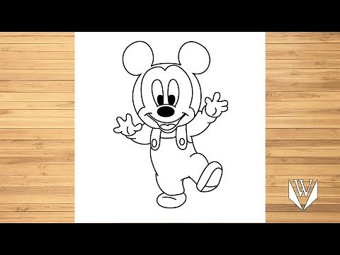 Wie zeichnet man mickey mouse | Schritt für Schritt | Kostenloser Download Malvorlagen