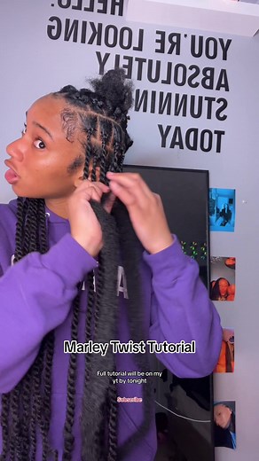 Marley Twist Tutorial , anyone can di this that jniw how to do a dimple braid and twist , I promise , and if you dont know how to braid i have a tutrorual on my yt #marley #marleytwist #twist #cuban #cubantwist #longtwist #islandtwist #hairtutorial #trendyhairstyle