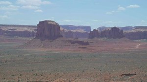 Monument Valley, Towering Sandstone Buttes on Navajo Tribal on Arizona - Utah Border USA