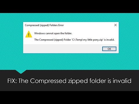FIX: The Compressed zipped folder is invalid