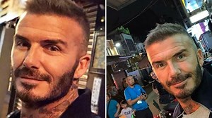 David Beckham debuts his clean-cut new look as he shows off new hairdo in Macau