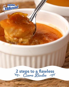 We've got your back for a flawless creme brulee! Time to whip up this dreamy dessert! Get the full recipe: https://www.milkmaid.lk/en/puddings-desserts/creme-brulee Buy now: https://www.milkmaid.lk/en/buy-now Join the Milkmaid Loyalty Club and earn loyalty points: https://www.milkmaid.lk/en/register #CremeBrulee #CremeBruleeHacks #MilkmaidRecipes | Nestlé Milkmaid Sweet Delights