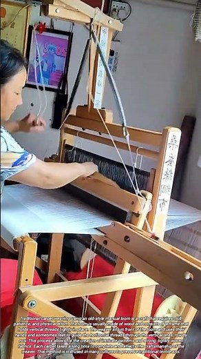 Traditional Carpet Weaving by Hand Using an Old Style Loom