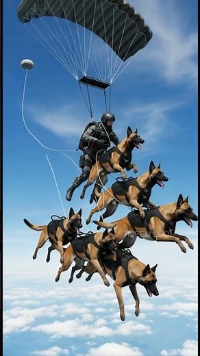 Army Dogs Parachute from Military Plane | Real Training Footage 🪂🐕