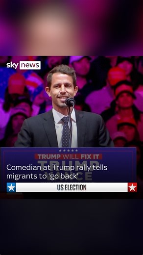 54K views · 365 reactions | 'There's literally a floating island of garbage in the middle of the ocean right now. I think it's called Puerto Rico' A comedian at Donald Trump's rally made several jokes taking aim at migrants, Latinos and Puerto Ricans. #DonaldTrump #tonyhinchcliffe #trump | Sky News | Facebook