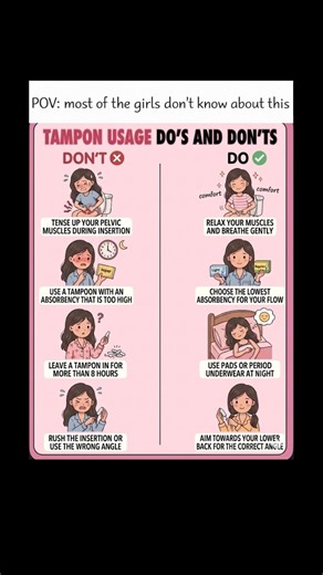 Do & don’ts of tampon usage.#tampon#menstruation