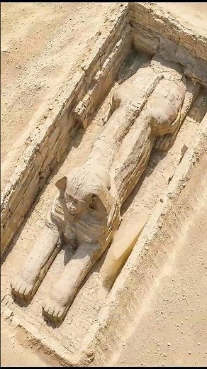 The Sphinx Spent Centuries Buried to Its Neck #sphynx