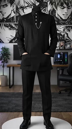Baju Melayu Hitam Moden dan Segak untuk Majlis