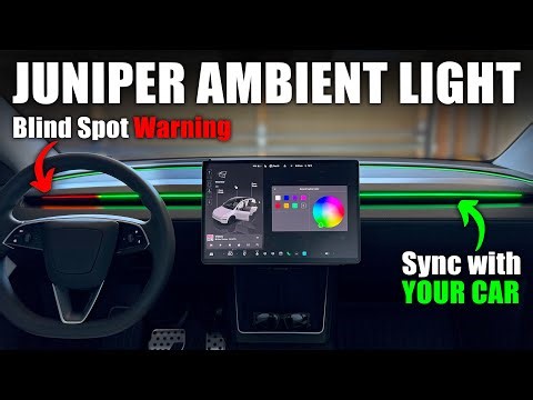New Model Y Juniper Multi-Function Ambient Light with Blind Spot Warning & More! Tesstudio #tesla