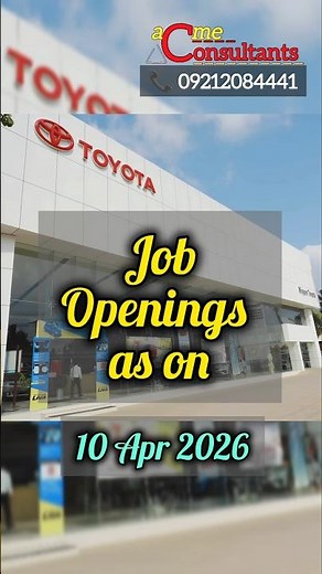 #jobs #automobile #toyota 10 Apr 2026