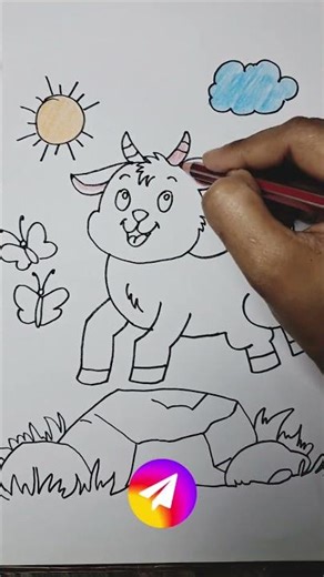 easy goat drawing. #cutegoatdrawing#cutedrawing #art #drawing #drawingtutorial