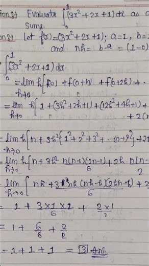Integration as a limit of sum