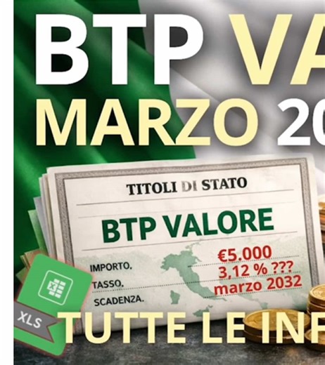Torna il Btp Valore: in collocamento dal 2 al 6 marzo, durata sei anni. #perte #btp