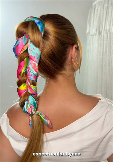 IDEA DE PEINADO CON PAÑOLETA ✨🩷 ¿dónde lo usarías? . . . #cabello #peinados #hairstyle #ideas