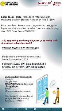 Rancangan Standar Pelayanan Publik (SPP) Balai Besar PPMBTPH